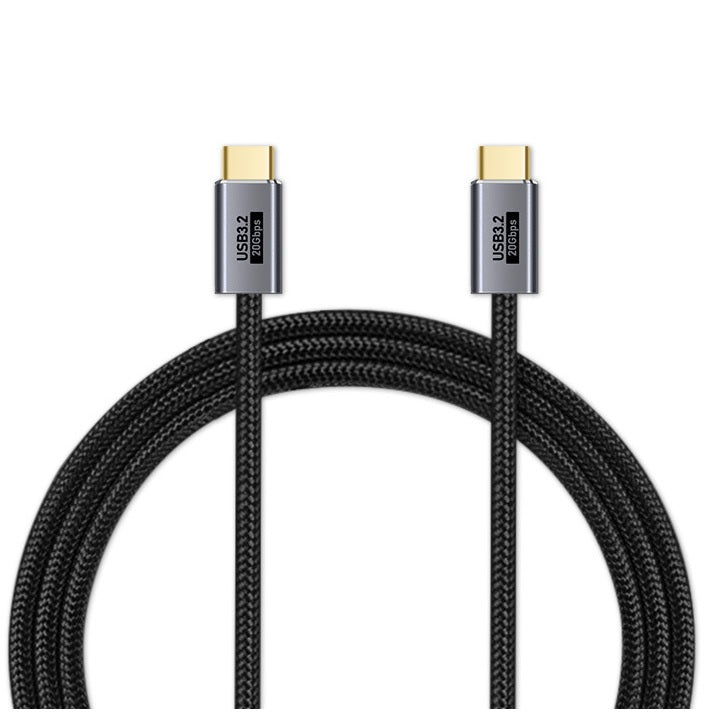 Pisen Braided USB-C to USB-C (3.2 Gen 2) Cable (1M) - Black, 5A/100W, Nylon and Aluminum Outer Shell, 20Gbps Transfer Speed, Supports 4K Display Pisen Braided USB-C to USB-C (3.2 Gen 2) Cable (1M) - Black, 5A/100W, Nylon and Aluminum Outer Shell, 20Gbps Transfer Speed, Supports 4K Display